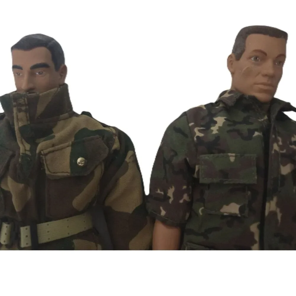 Vintage Military Dolls with Tactical Vest Camo Outfits and Boots